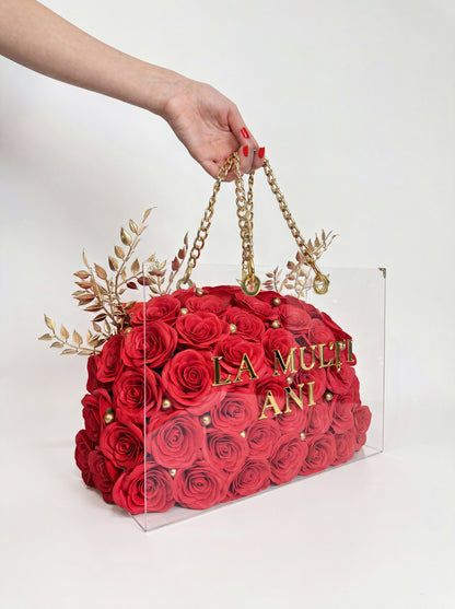 Buchet personalizabil "Secret" cu 51 de trandafiri(de sapun)